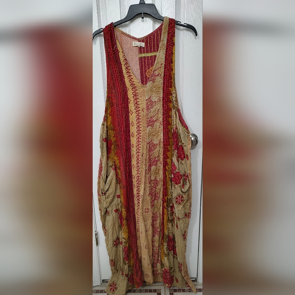 Stunning Kantha Bae Harmony Dress Red and Tan